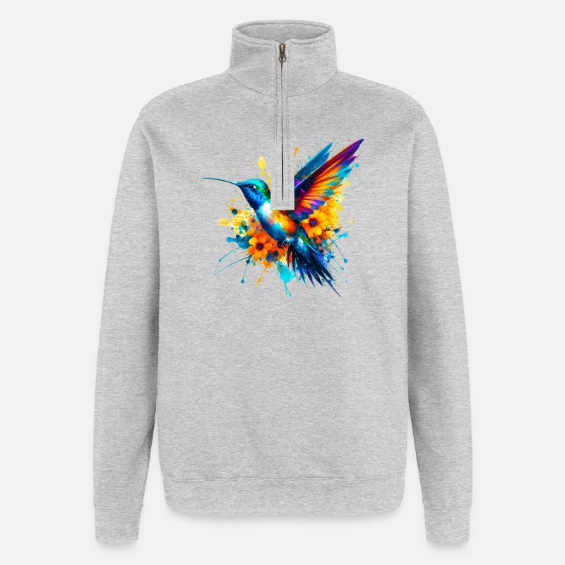 Colibri - Sweat à zip 1/4 - gris chiné