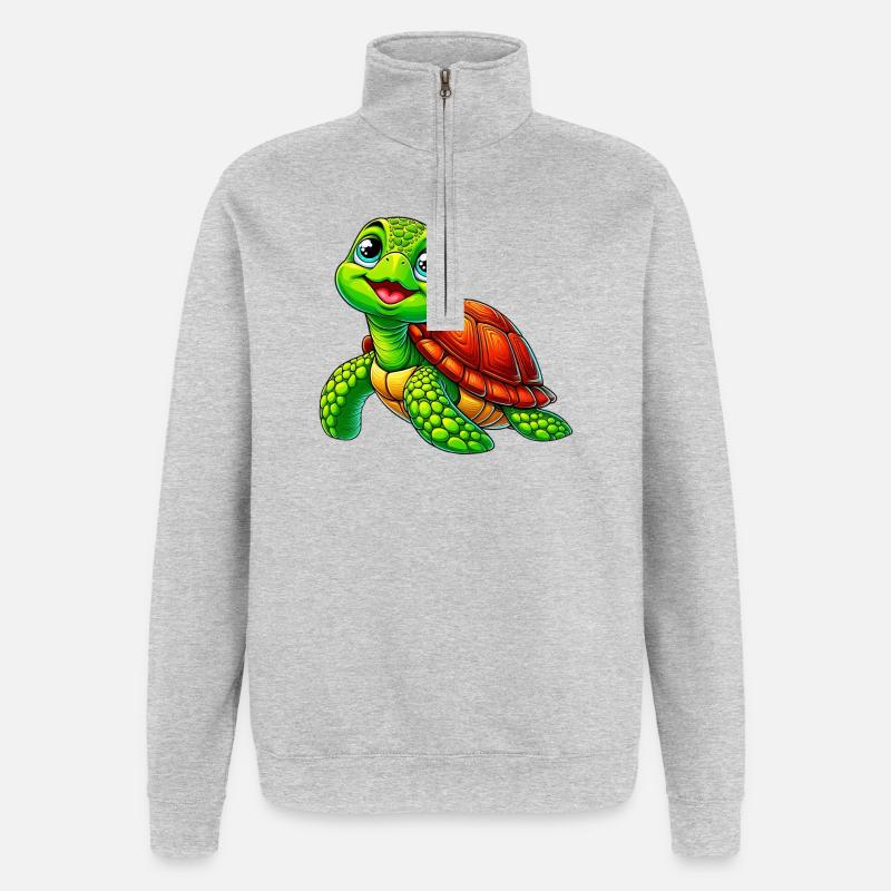 Schildkröte - Quarter-Zip-Sweatshirt - Grau meliert