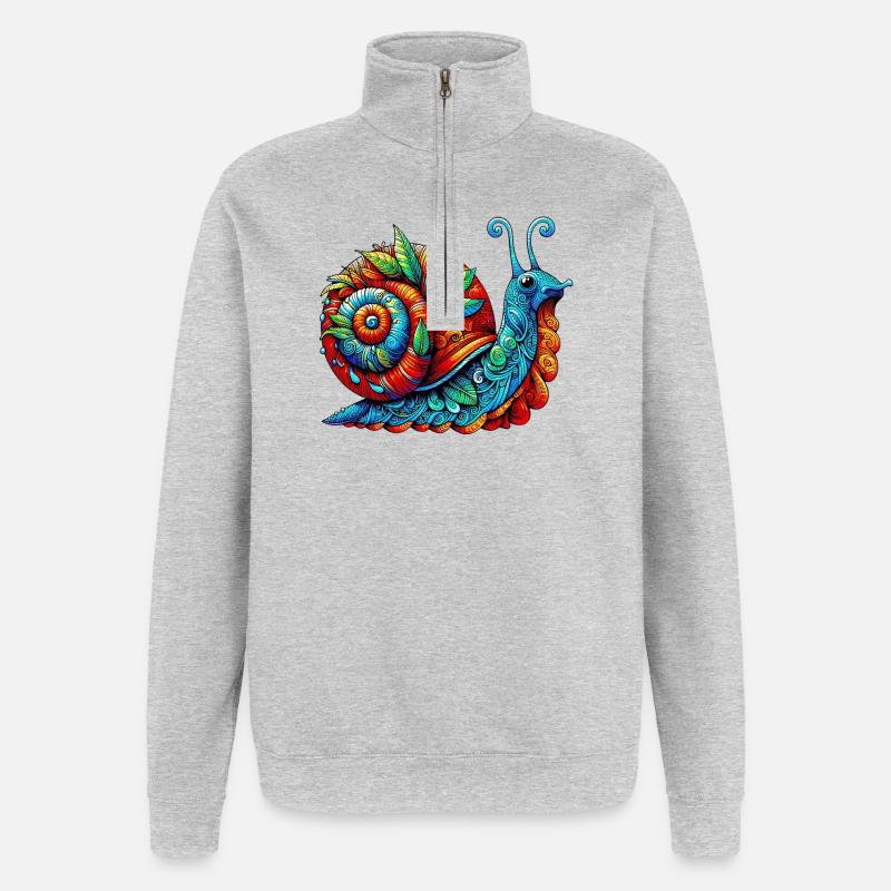 Snail - Quarter-Zip Sweatshirt - heather grey