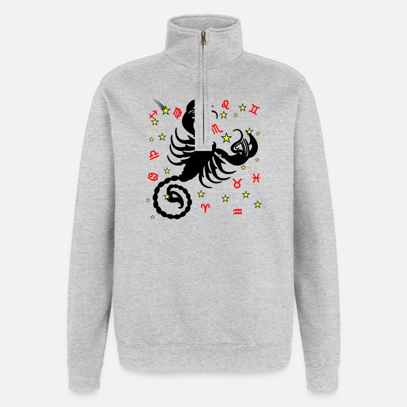 Sternzeichen Stern Logo Skorpion - Quarter-Zip-Sweatshirt - Grau meliert
