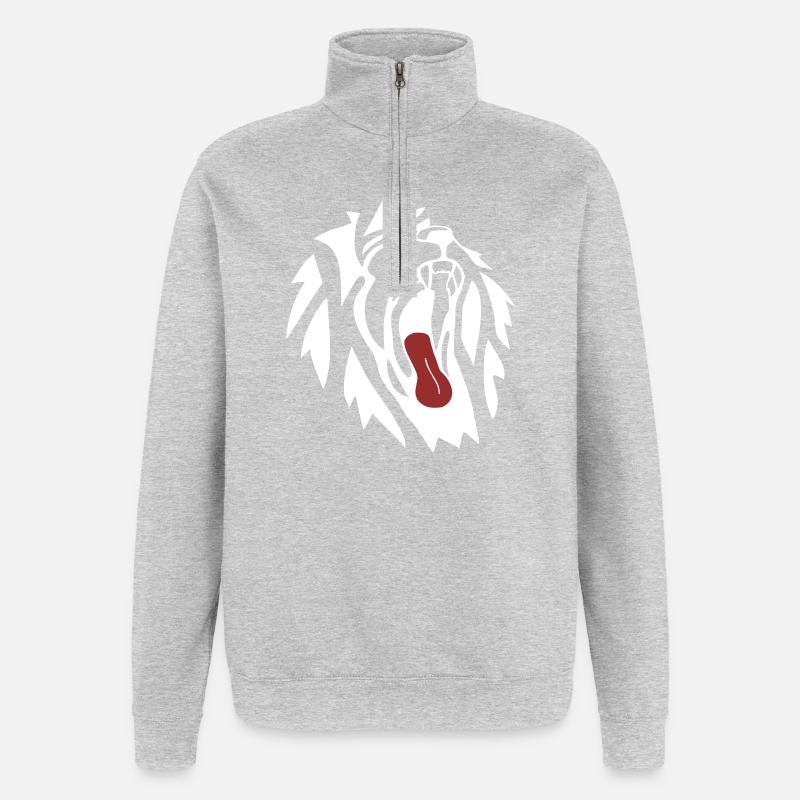 Bâillement du Lion - Sweat à zip 1/4 - gris chiné