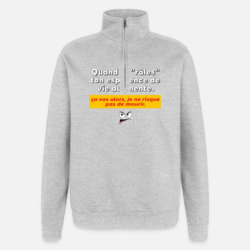 Wenn du murrst - Quarter-Zip-Sweatshirt - Grau meliert