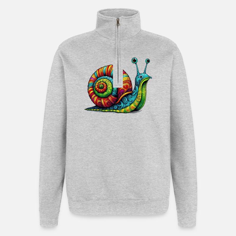 Schnecke - Quarter-Zip-Sweatshirt - Grau meliert