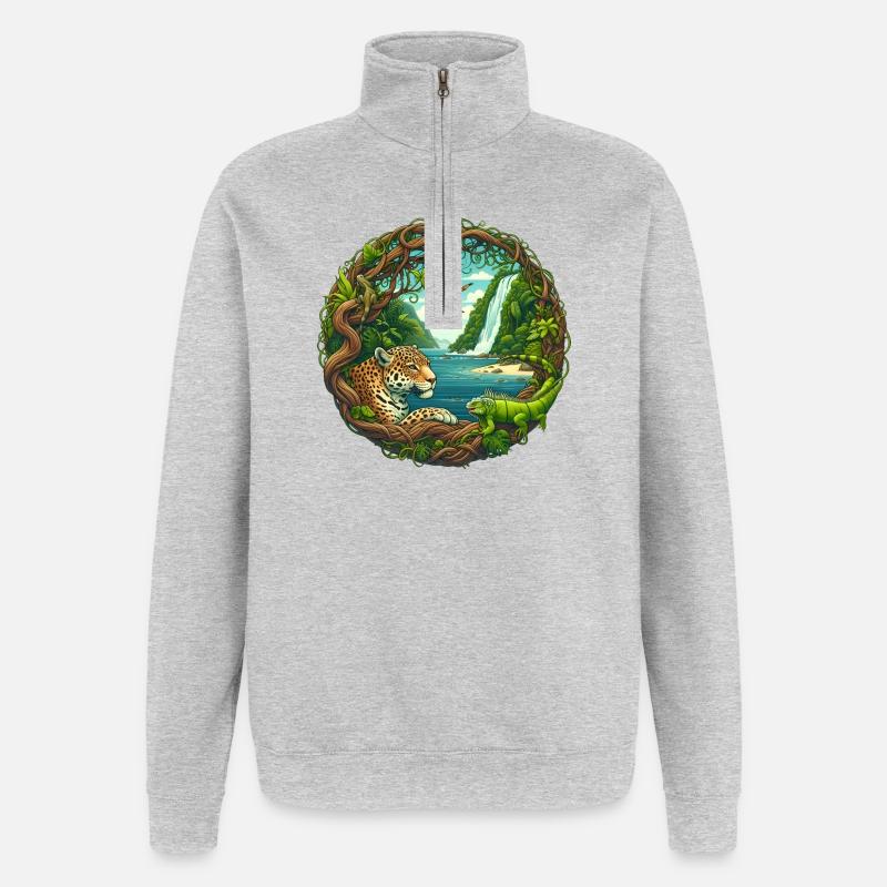 Inselparadies - Quarter-Zip-Sweatshirt - Grau meliert