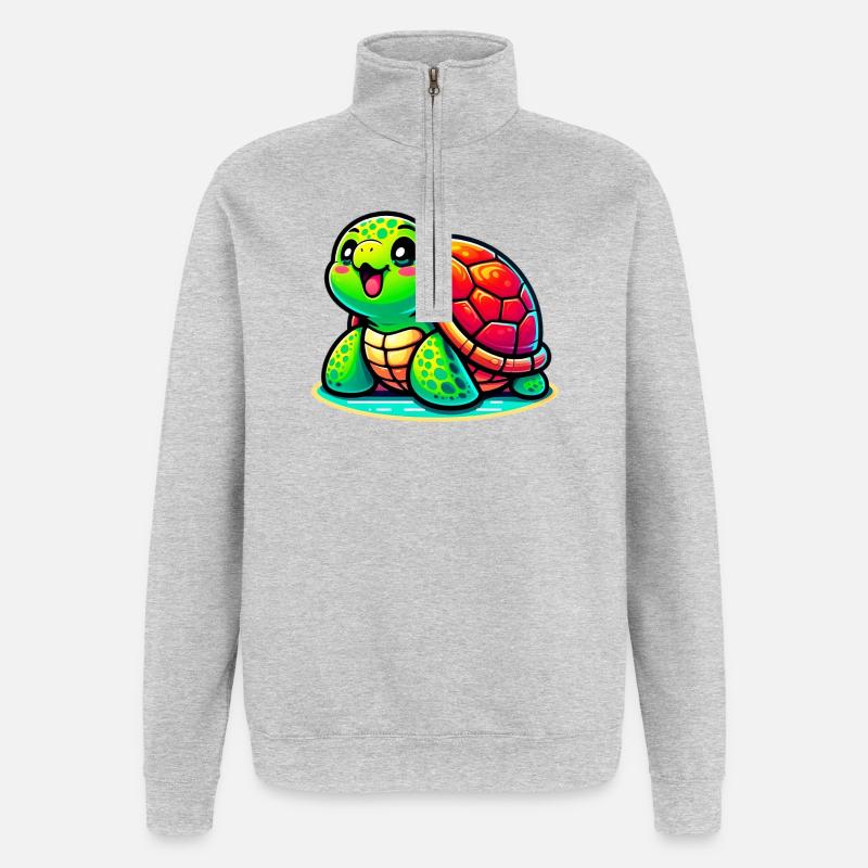 Turtle - Quarter-Zip Sweatshirt - heather grey
