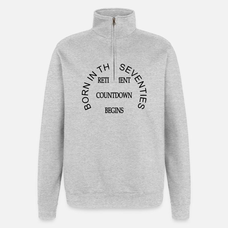 Geboren in den Siebzigern - Quarter-Zip-Sweatshirt - Grau meliert