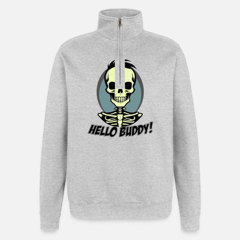 Hello Buddy 2 - Quarter-Zip-Sweatshirt - Grau meliert