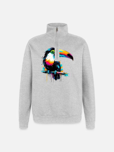 Toucan - Quarter-Zip Sweatshirt - heather grey