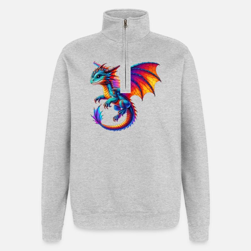 Dragon - Sweat à zip 1/4 - gris chiné