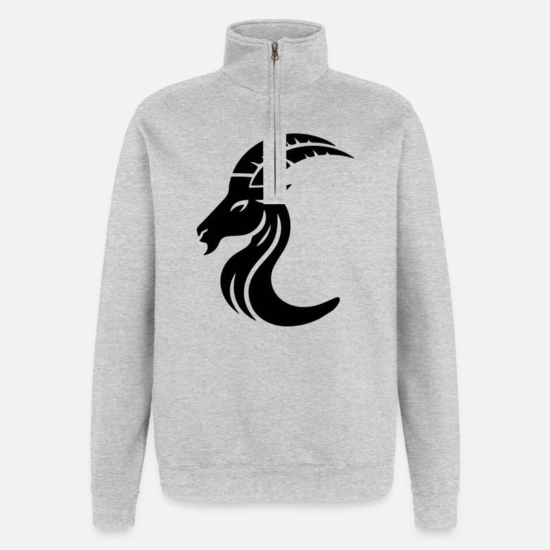 Steinbock 3 - Quarter-Zip-Sweatshirt - Grau meliert