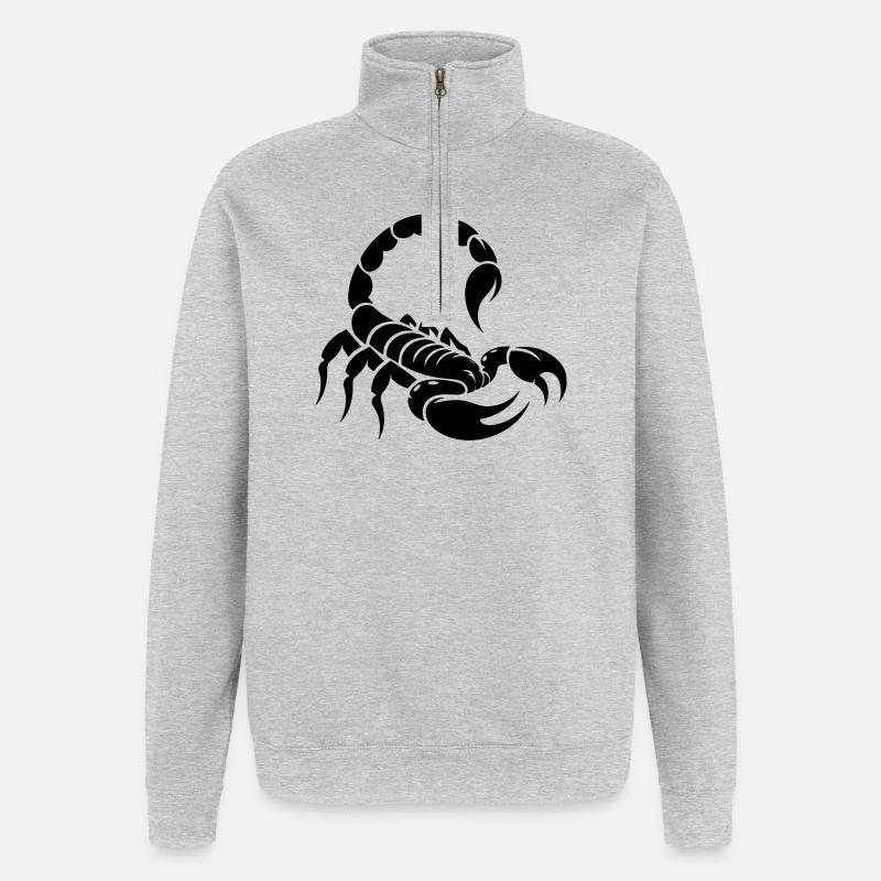 Scorpion 2 - Sweat à zip 1/4 - gris chiné