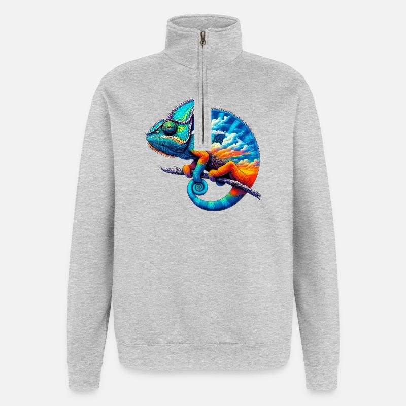 Chamäleon - Quarter-Zip-Sweatshirt - Grau meliert