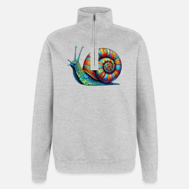 Schnecke - Quarter-Zip-Sweatshirt - Grau meliert