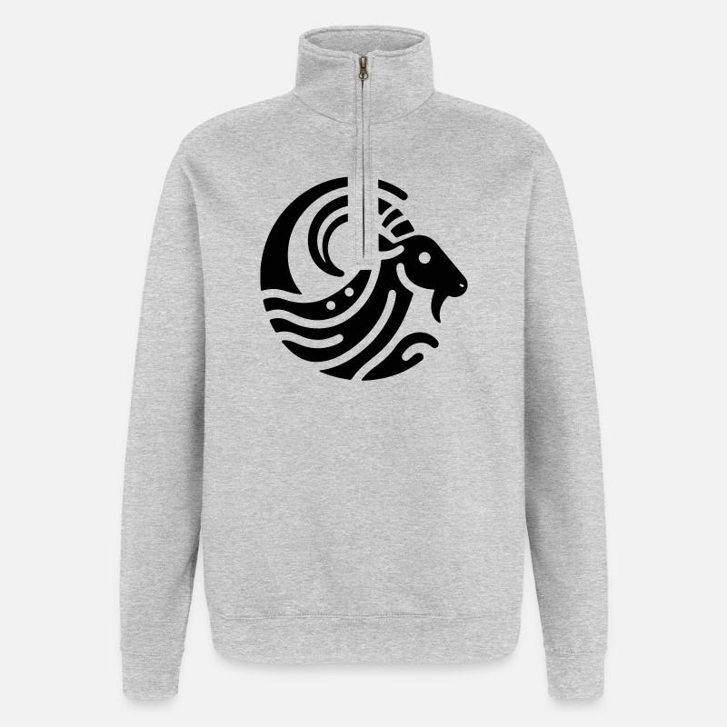 Bélier 2 - Sweat à zip 1/4 - gris chiné