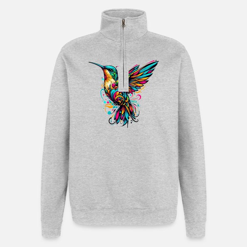 Colibri - Sweat à zip 1/4 - gris chiné