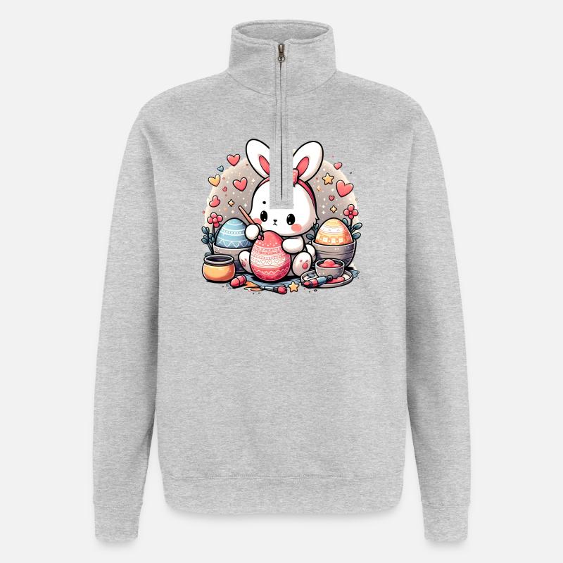 Easter preparations - Quarter-Zip Sweatshirt - heather grey