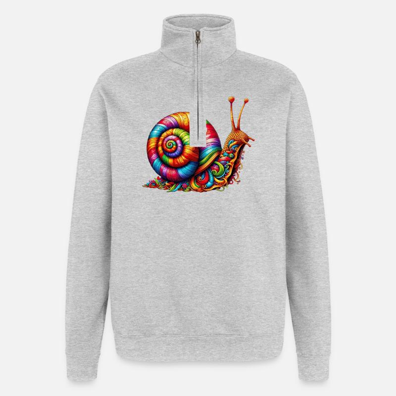 Schnecke - Quarter-Zip-Sweatshirt - Grau meliert