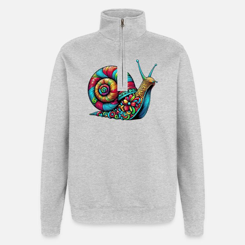 Snail - Quarter-Zip Sweatshirt - heather grey