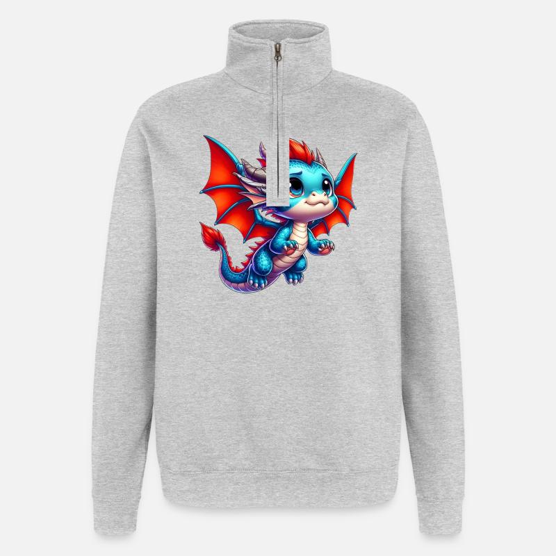 Dragon - Sweat à zip 1/4 - gris chiné