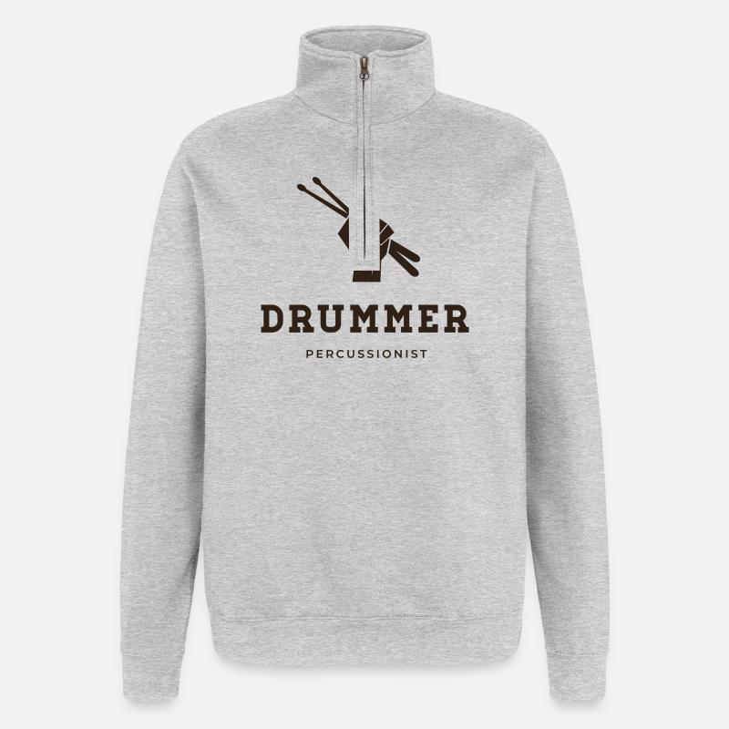 Schlagzeuger, Perkussionist - Quarter-Zip-Sweatshirt - Grau meliert
