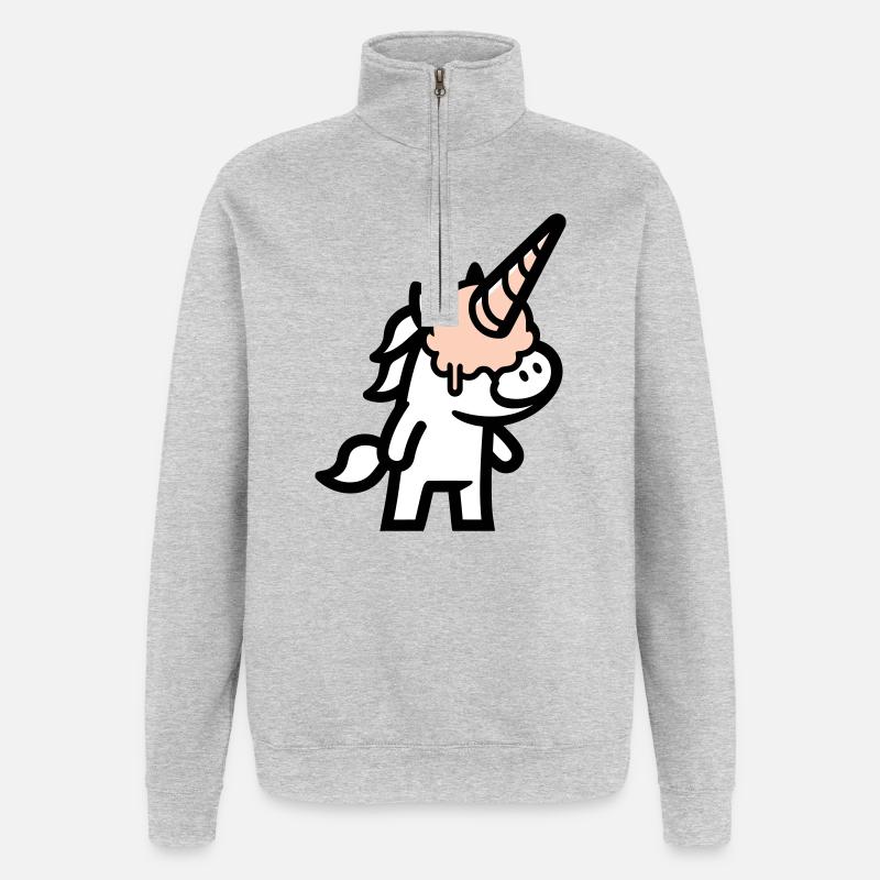 Eishorn - Quarter-Zip-Sweatshirt - Grau meliert