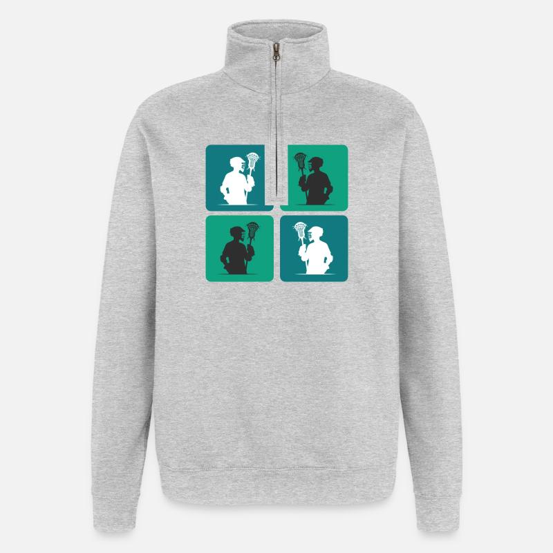 Design de crosse - Sweat à zip 1/4 - gris chiné