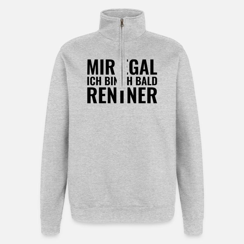 Rentner - Quarter-Zip-Sweatshirt - Grau meliert