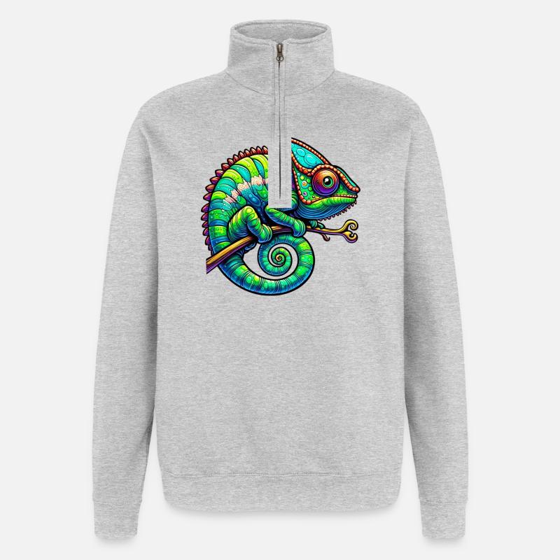 Chamäleon - Quarter-Zip-Sweatshirt - Grau meliert