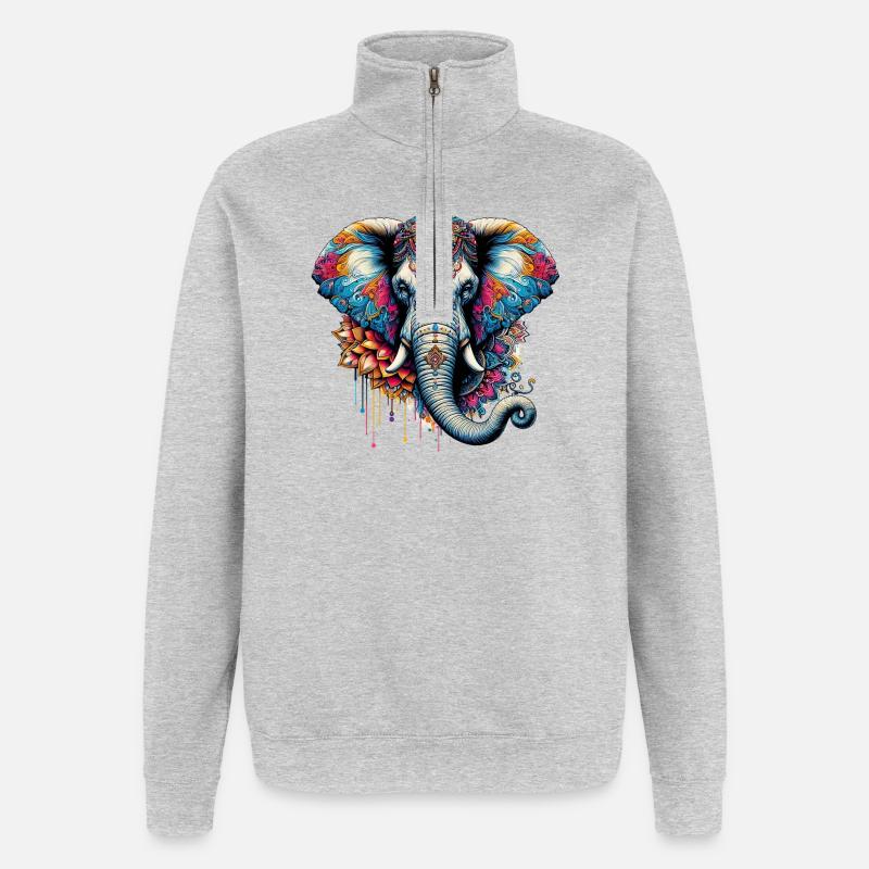 Elephant - Quarter-Zip Sweatshirt - heather grey