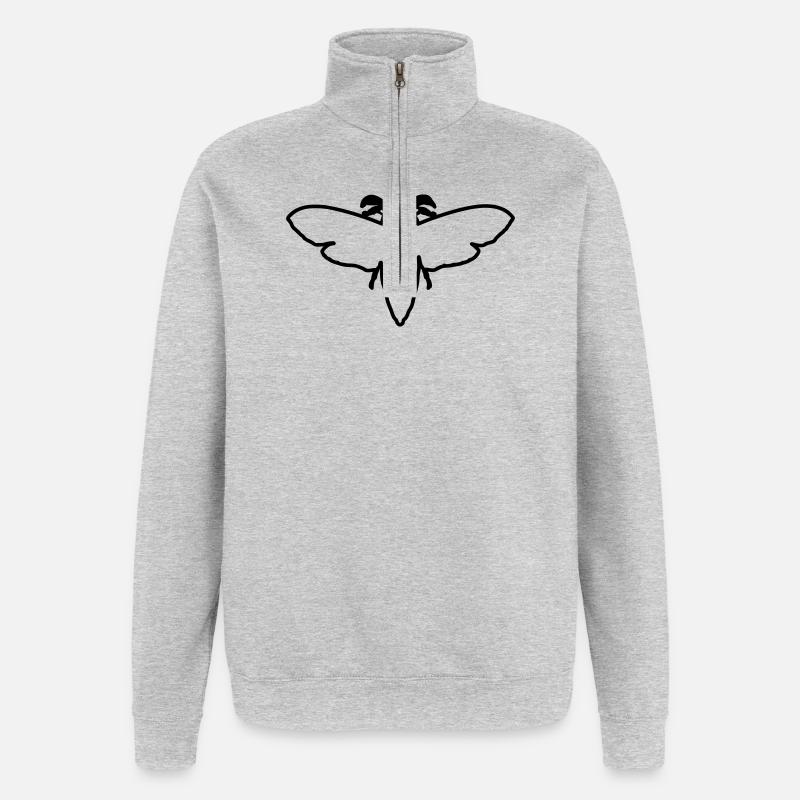 Papillon de nuit 2 - Sweat à zip 1/4 - gris chiné