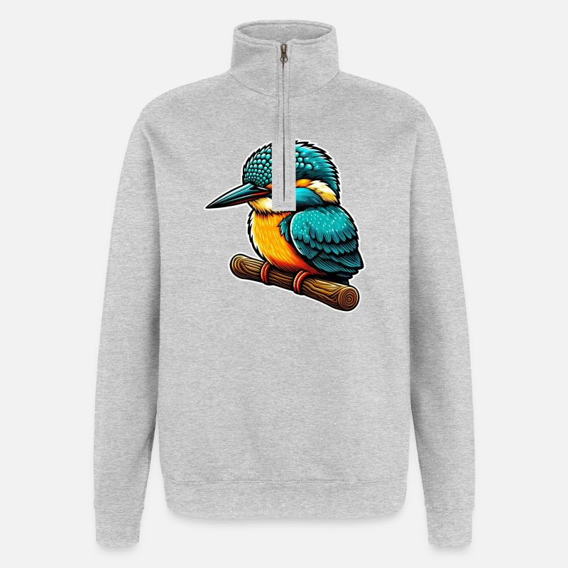 Eisvogel - Quarter-Zip-Sweatshirt - Grau meliert
