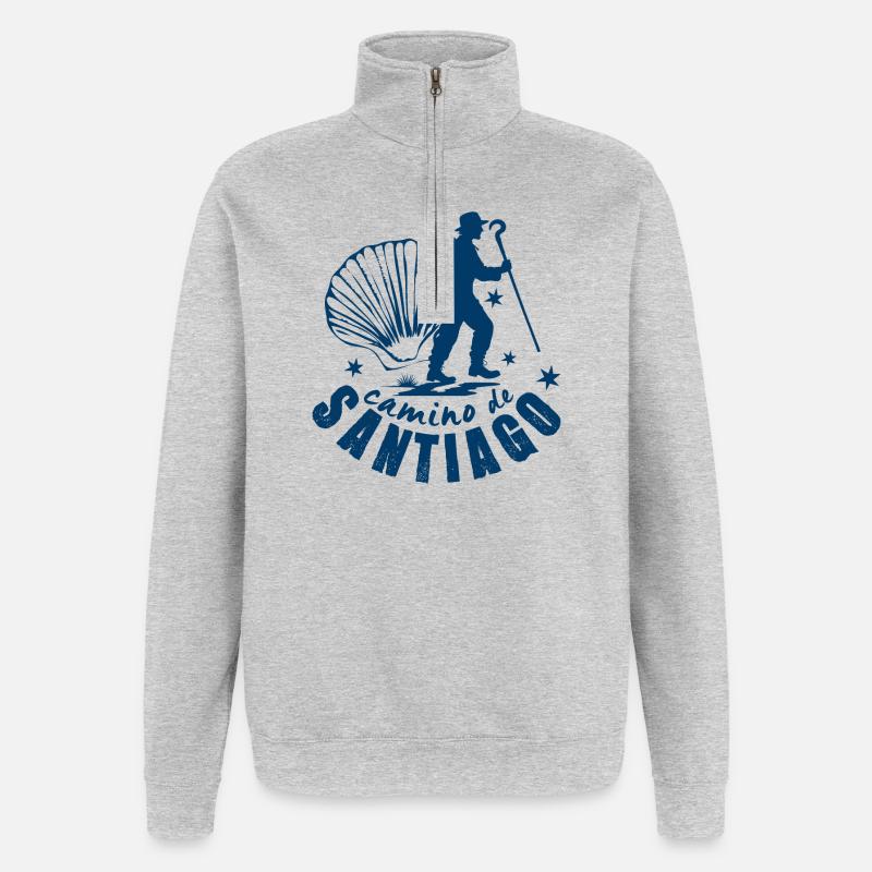 Jakobsweg, Jakobsweg - Quarter-Zip-Sweatshirt - Grau meliert