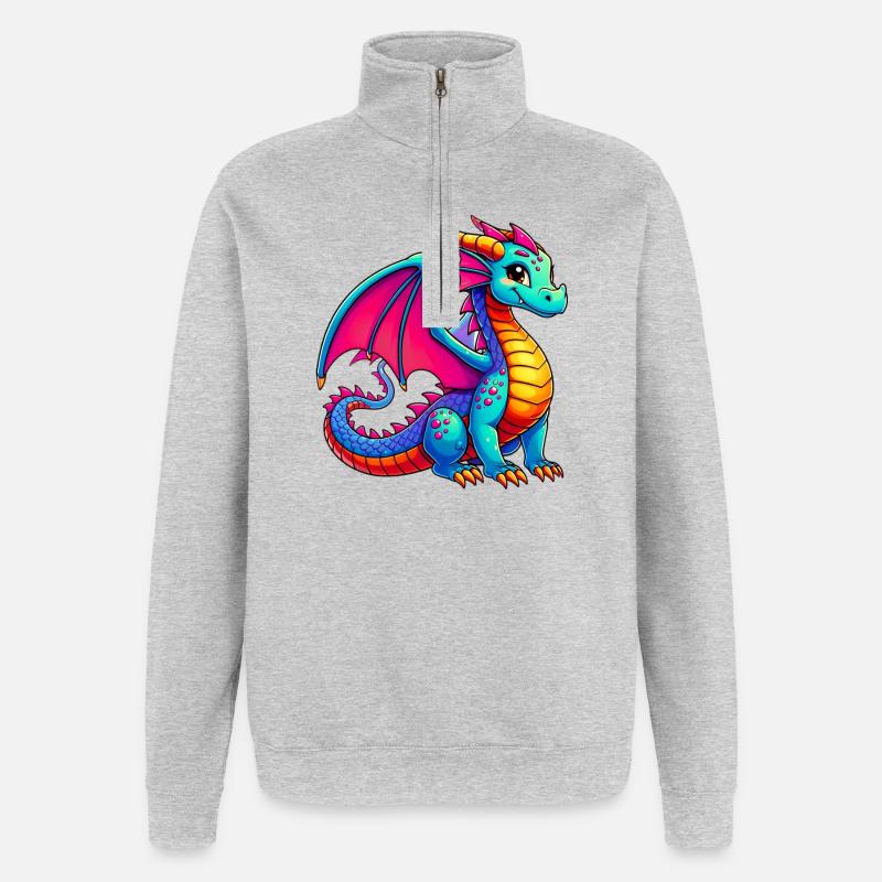 Dragon - Quarter-Zip Sweatshirt - heather grey