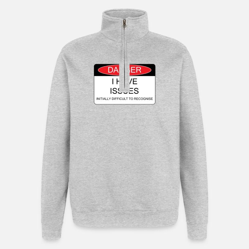 I have Issues - Quarter-Zip Sweatshirt - heather grey