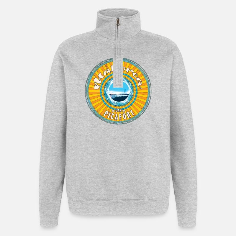 Majorque Can Picafort - Sweat à zip 1/4 - gris chiné