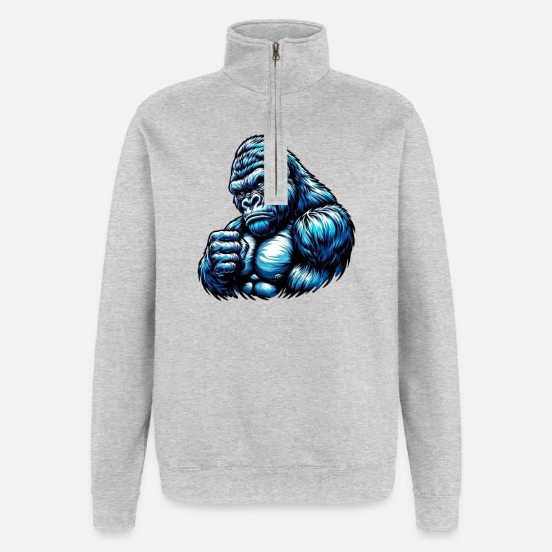 Gorilla - Quarter-Zip Sweatshirt - heather grey