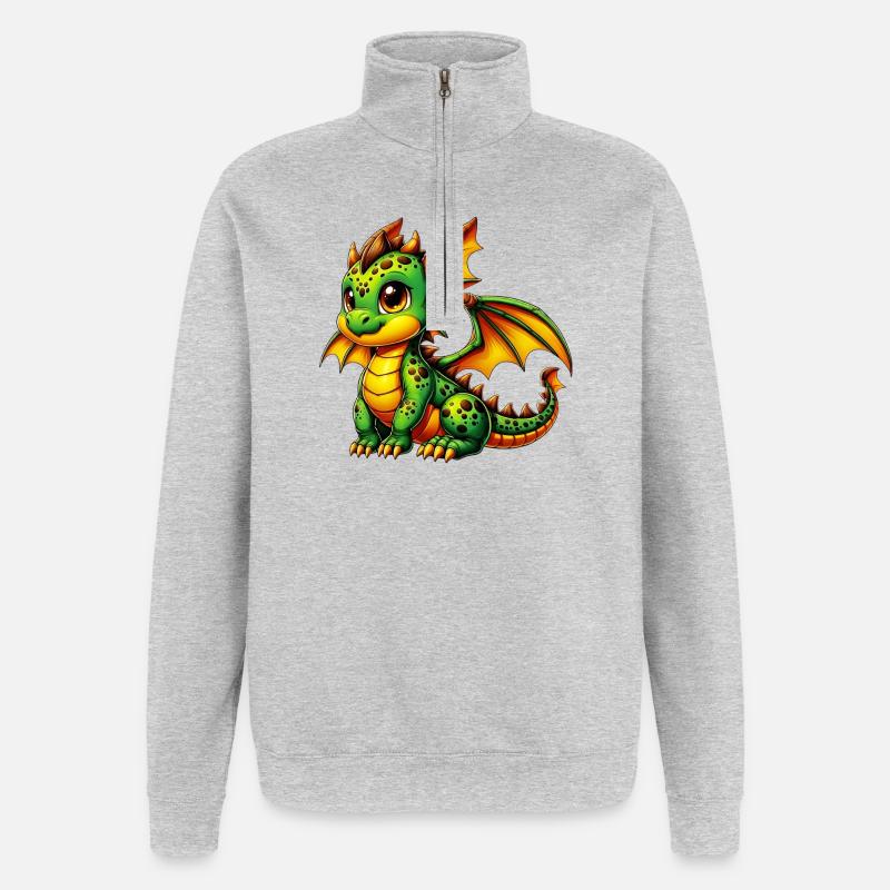 Dragon - Sweat à zip 1/4 - gris chiné