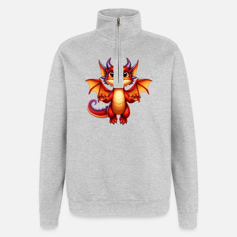 Dragon - Quarter-Zip Sweatshirt - heather grey