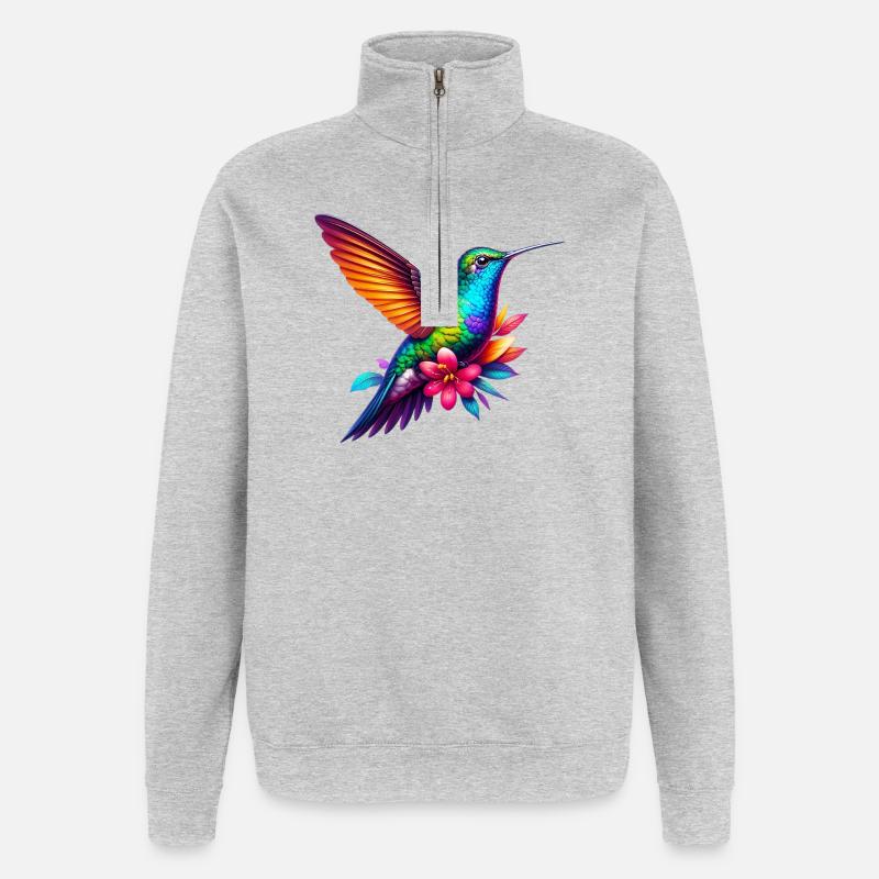 Colibri - Sweat à zip 1/4 - gris chiné