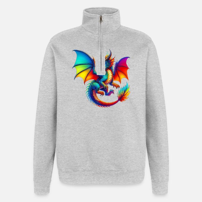 Dragon - Sweat à zip 1/4 - gris chiné