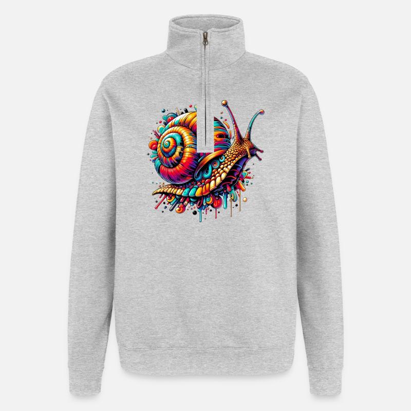 Schnecke - Quarter-Zip-Sweatshirt - Grau meliert