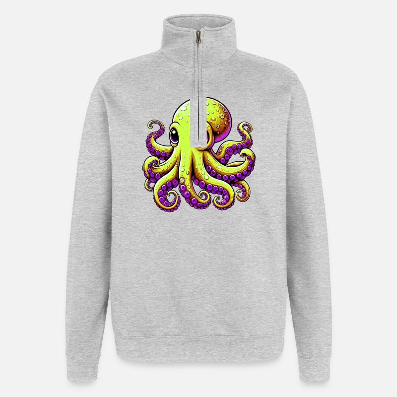 Octopus - Quarter-Zip Sweatshirt - heather grey