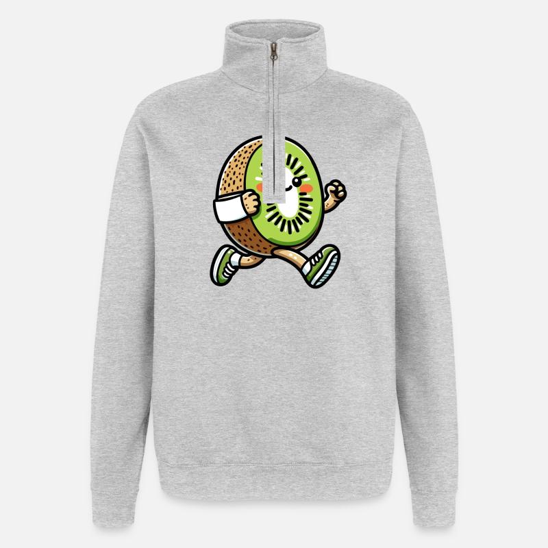 Kiwi Kicker : la tranche rapide - Sweat à zip 1/4 - gris chiné