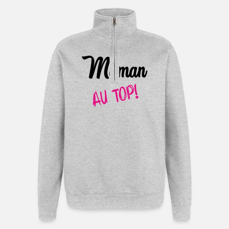 MAMA AN DER SPITZE - Quarter-Zip-Sweatshirt - Grau meliert