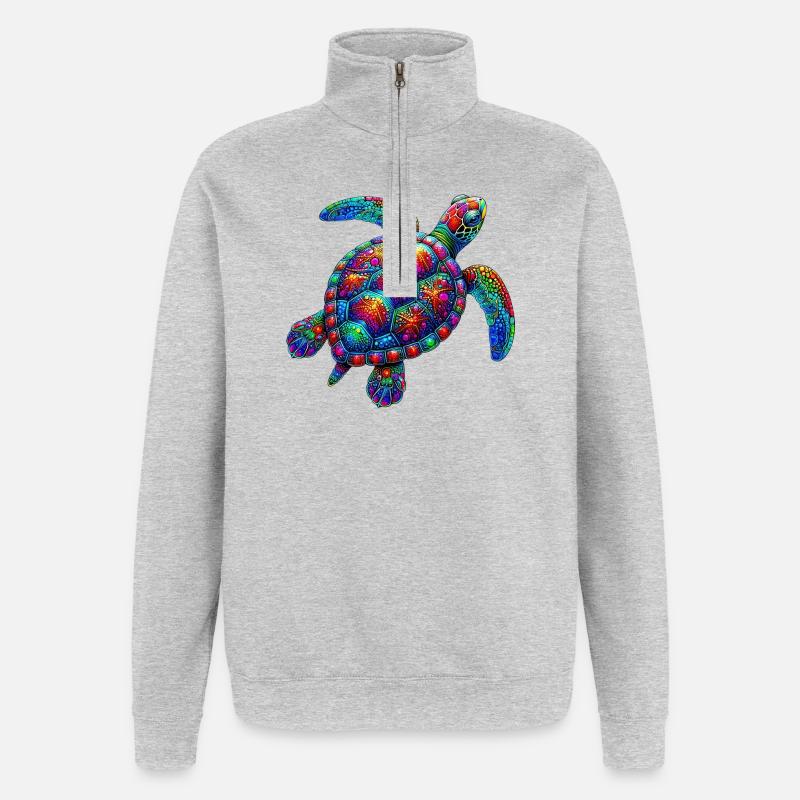 Schildkröte - Quarter-Zip-Sweatshirt - Grau meliert