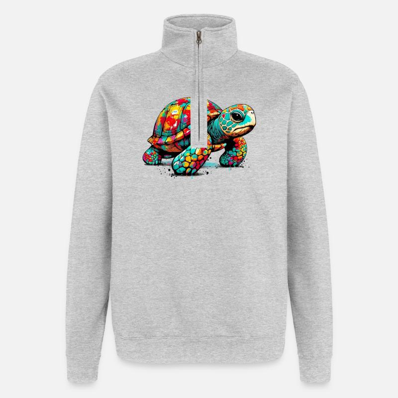Turtle - Quarter-Zip Sweatshirt - heather grey