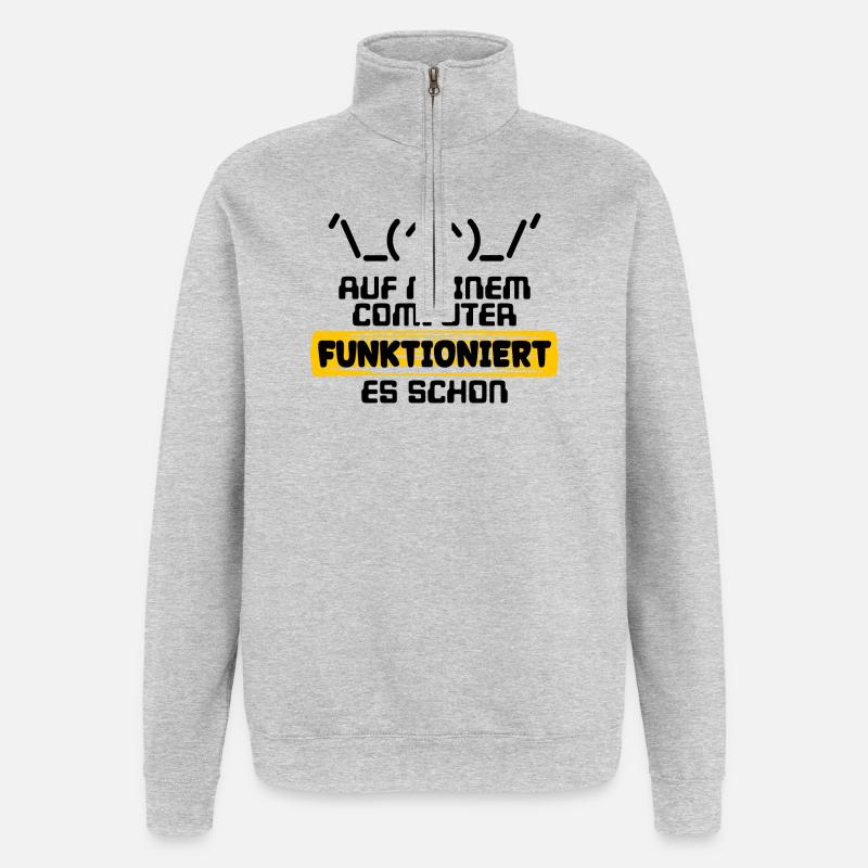 Developer Statement Code Skripting Programmierer - Quarter-Zip-Sweatshirt - Grau meliert