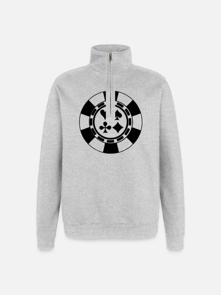 Fickle casino - Quarter-Zip Sweatshirt - heather grey