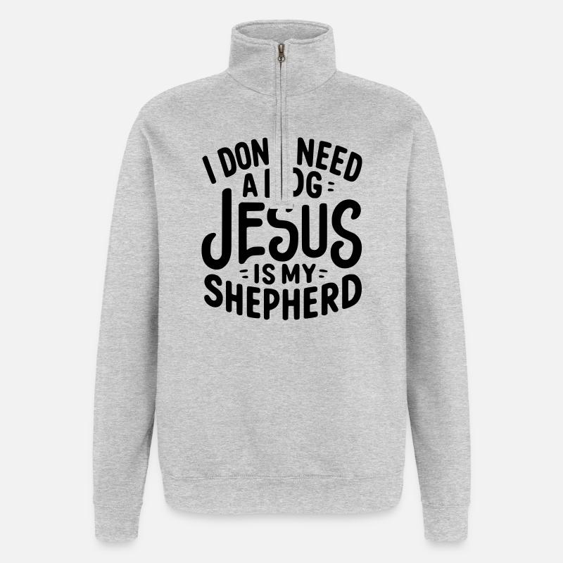 Jesus is my Shepherd - Quarter-Zip Sweatshirt - heather grey