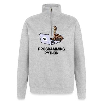 Developer Lustige Sprüche Programmierer Computer - Quarter-Zip-Sweatshirt - Grau meliert - Vorne - AI Model Female 172 light (172cm) & AI Model Male 178 dark (178cm)
